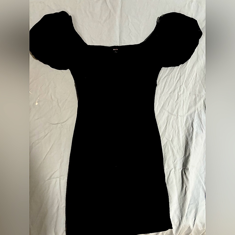 Little Black Dress with short, puffed sleeves
